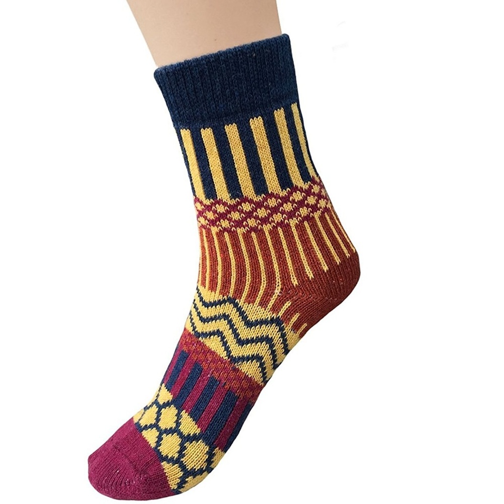 5 Pairs a set Womens Winter Knit Crew Socks - Picture 2 of 6